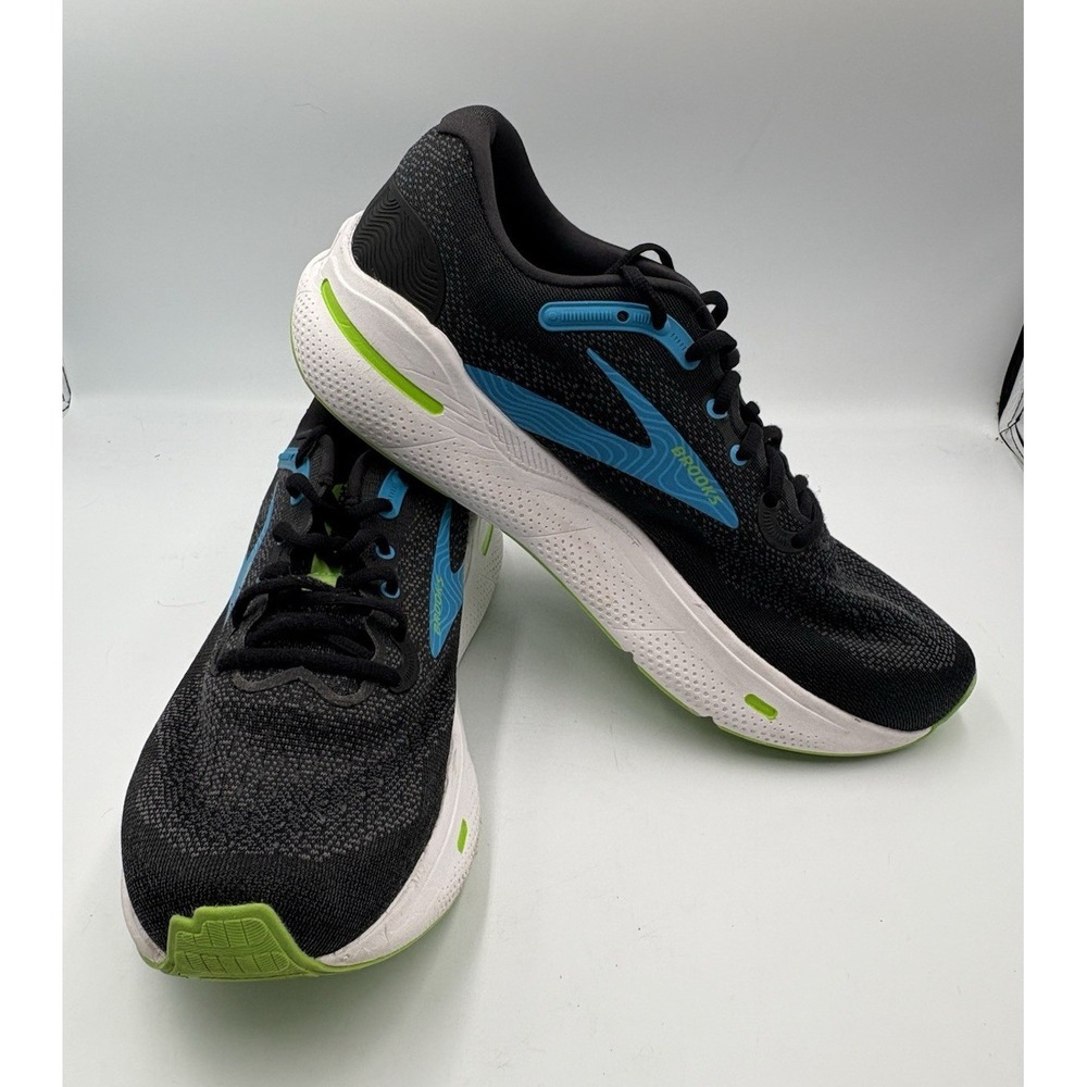 Brooks Ghost Max Men's Black/Atomic Blue Low Top Lace-Up Mesh Running Sneakers